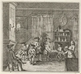 Interieur mit verschiedenen Figuren