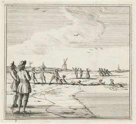 Winterlandschaft mit Schlittschuhläufern