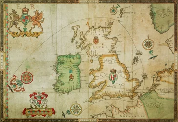 Die Route der spanischen Armada durch den Ärmelkanal, in die Nordsee, um Nordschottland und in den Atlantik, um nach Spanien zurückzukehren