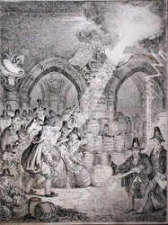 Die Opposition versucht, das Parlament in die Luft zu sprengen, veröffentlicht von Thomas McLean im Jahr 1835