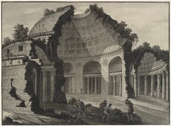Architektonische Fantasie der Ruinen einer antiken Rotunde