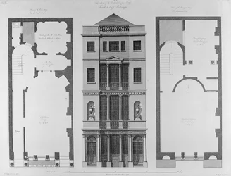 Erhebung des British Coffee House, graviert von Robert Blyth, 1778