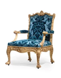 Einer von einem Paar George III vergoldete Holzsessel