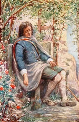 Christian schläft im Laubengang