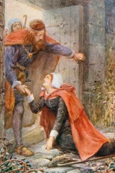 Barmherzigkeit am Wicket-Tor (Farblithografie)