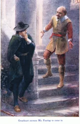 Great Heart bittet Mr Fearing einzutreten, aus The Pilgrims Progress veröffentlicht von John F Shaw & Co, ca. 1900