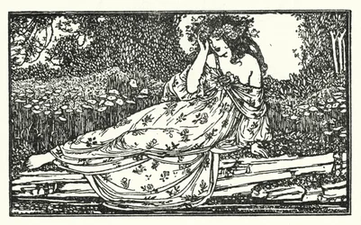 Illustration für Gedichte von John Keats: Fragment einer Ode an Maia (Lithografie)
