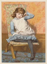 Mädchen, lesend und träumend