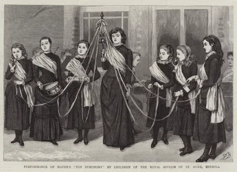 Aufführung von Haydns Spielzeugsinfonie durch Kinder des Royal Asylum of St Anne, Redhill