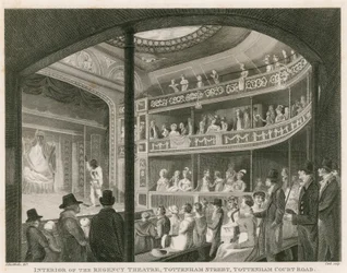 Innenraum des Regency Theaters, Tottenham Street, Tottenham Court Road, London