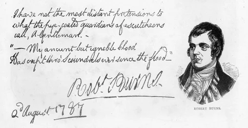 Handschrift und Unterschrift von Robert Burns, 1787