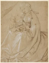 Madonna mit dem Christuskind, das eine Birne hält