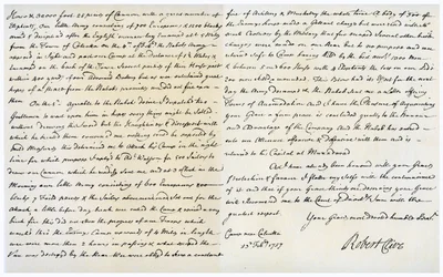 Brief von Robert Clive an Thomas Pelham-Holles, 23. Februar 1757