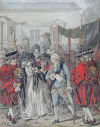 Margaret Nicholson versucht am 2. August 1786 am Garteneingang des St. James