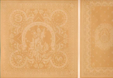 Damastleinen von Herrn C. Faber, Stuttgart und Messrs. Burre Bros. Dumferline, 1863