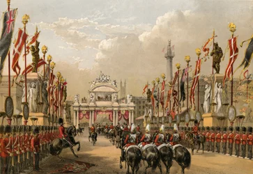 London Bridge, gehalten von der Honourable Artillery Company of London, 7. März 1863 (Gravur)