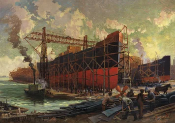 Schiffbau in Ashbridges Bay, Toronto, 1918
