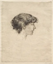 Profil eines Mädchens, 1800er