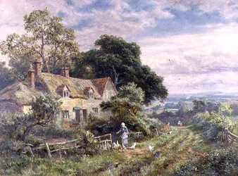Die Hühner füttern