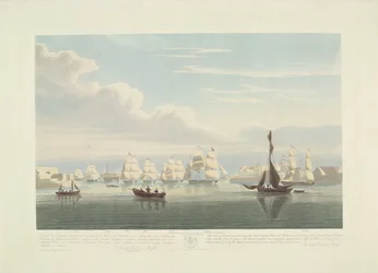 Abfahrt von zwölf niederländischen Handelsschiffen aus dem Hafen von Portsmouth, 1833 (Platte 1)