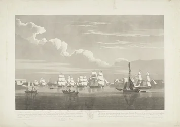 Abfahrt von zwölf niederländischen Handelsschiffen aus dem Hafen von Portsmouth, 1833 (Platte 1)