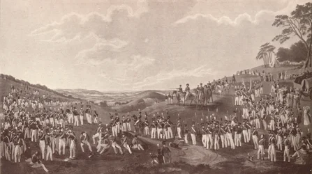 Die Ehrenwerte Artilleriegesellschaft versammelt zum Balltraining in Childs Hill, ca. 1820-1870, 1909