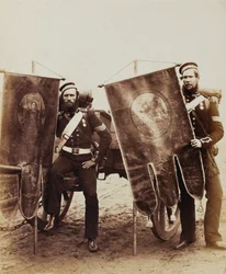 Kompaniesergeant Christy und Sergeant McGifford, Royal Artillery, 1856 (Sepiafoto)