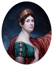 Eine Dame im Hofkostüm, angeblich die Kaiserin Josephine, Anfang des 19. Jahrhunderts