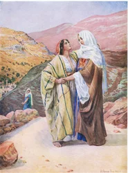 Ruth und Naomi, aus Das Bibelbilderbuch, veröffentlicht von Thomas Nelson, ca. 1950