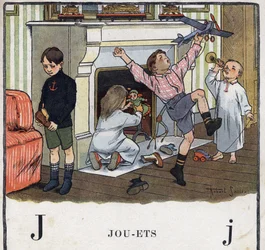 Kinderbuch „Ich werde lesen - Methodisches und lustiges Alphabet von einem Vater“, 1926. Illustration von Robert Salles