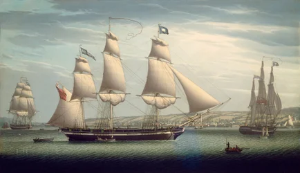 Das Schiff "Favorite" manövriert vor Greenock
