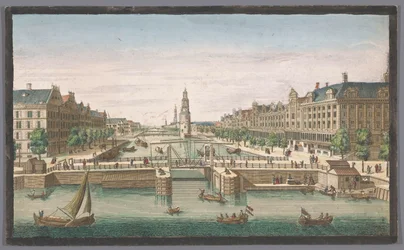 Ansicht der Oudeschans in Amsterdam vom IJ aus gesehen