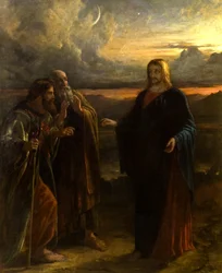 Christus und die zwei Jünger auf dem Weg nach Emmaus
