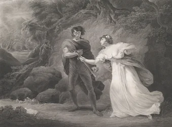 Pisanio und Imogen Shakespeare, Cymbeline, Akt 3, Szene 4, zuerst veröffentlicht 1801, neu aufgelegt 1852