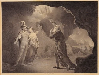 Prospero, Ferdinand und Miranda. Aus William Shakespeares „Der Sturm“, 4. Akt, 1. Szene