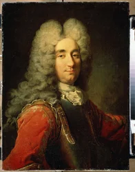 Porträt eines Mannes. Gemälde von Robert Tournieres (1667-1752). Öl auf Leinwand, Maße: 75 x 55 cm
