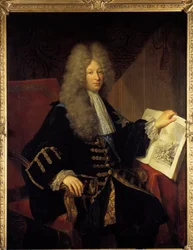Porträt von Jerome Phelypeaux, Graf von Pontchartrain (1674-1747), Marineminister. Gemälde von Robert Levrac Tournieres (18. Jahrhundert)