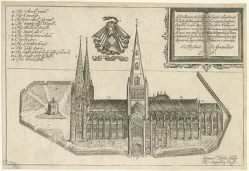 Lichfield Kathedrale - Südansicht: Kupferstich, undatiert [17. Jahrhundert]