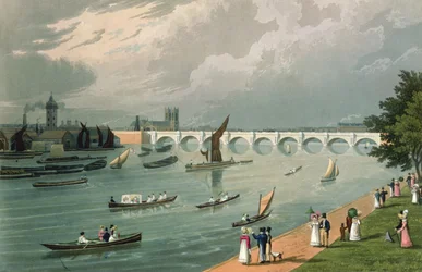 Ansicht der Waterloo-Brücke, veröffentlicht 1820 von Colnaghi und Co.