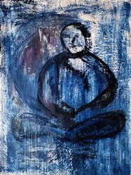 Abstrakte blaue Meditation