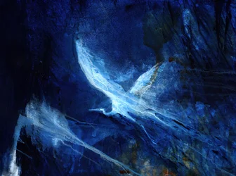 Ätherischer blauer Vogel
