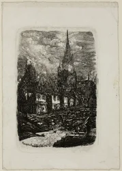 Fischerhafen mit spitzem Glockenturm