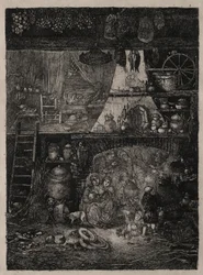 Bauerninterieur in der Haute-Garonne, 1858