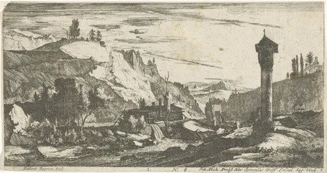 Berglandschaft mit Säule