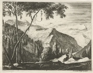 Berglandschaft mit Kreuz