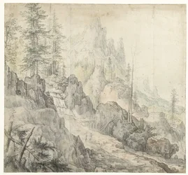 Berglandschaft mit Wasserfall
