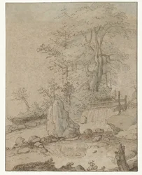 Felsenlandschaft mit Wasserfall