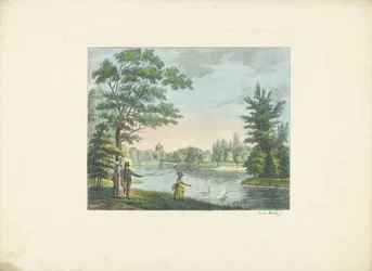 Spaziergänger in einem Park