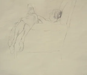 Nina Hamnett beim Lesen, ca. 1917
