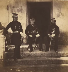 Generalmajor Lockyer und zwei seiner Stabsoffiziere
